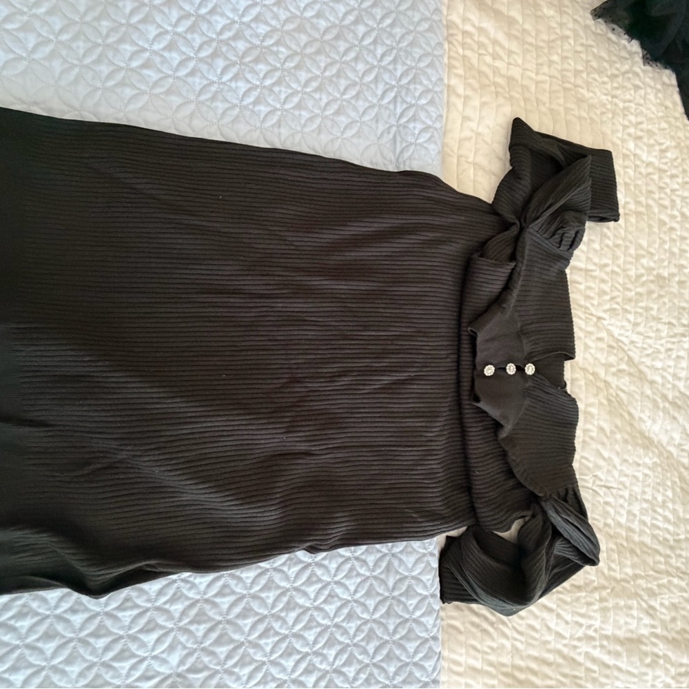 Who What Wear Charcoal Ribbed Dress